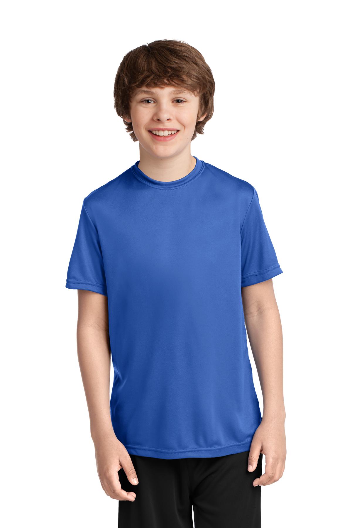 Port & Company PC380Y Youth Performance Top in Royal Blue size Small | Polyester