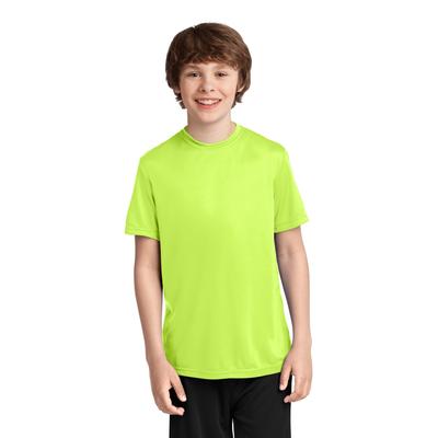 Port & Company PC380Y Youth Performance Top in Neon Yellow size Medium | Polyester