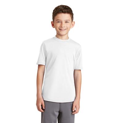 Port & Company PC381Y Youth Performance Blend Top in White size XS | Cotton/Polyester