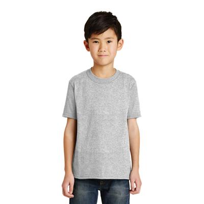 Port & Company PC55Y Youth Core Blend Top in Ash size Medium | Cotton/Polyester