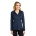 Port Authority L540LS Women's Silk Touch Performance Long Sleeve Polo Shirt in Navy Blue size Medium | Polyester