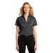 Port Authority LK542 Women's Heathered Silk Touch Performance Polo Shirt in Black Heather size 3XL | Polyester