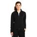 Sport-Tek LST90 Women's Tricot Track Jacket in Black size Medium | Polyester
