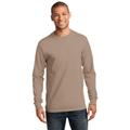 Port & Company PC61LST Tall Long Sleeve Essential Top in Sand size 4XLT | Cotton/Polyester Blend