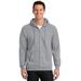 Port & Company PC90ZH Essential Fleece Full-Zip Hooded Sweatshirt in Heather size Large | Cotton/Polyester Blend