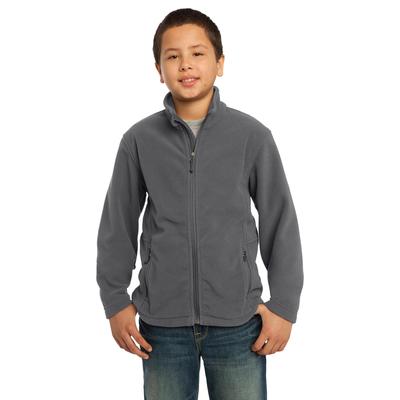 Port Authority Y217 Youth Value Fleece Jacket in Iron Grey size Medium | Polyester