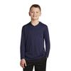 Sport-Tek YST358 Youth PosiCharge Competitor Hooded Pullover T-Shirt in True Navy Blue size Large