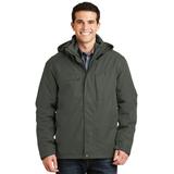 Port Authority J302 Herringbone 3-in-1 Parka Jacket in Spruce Green size 4XL | Polyester