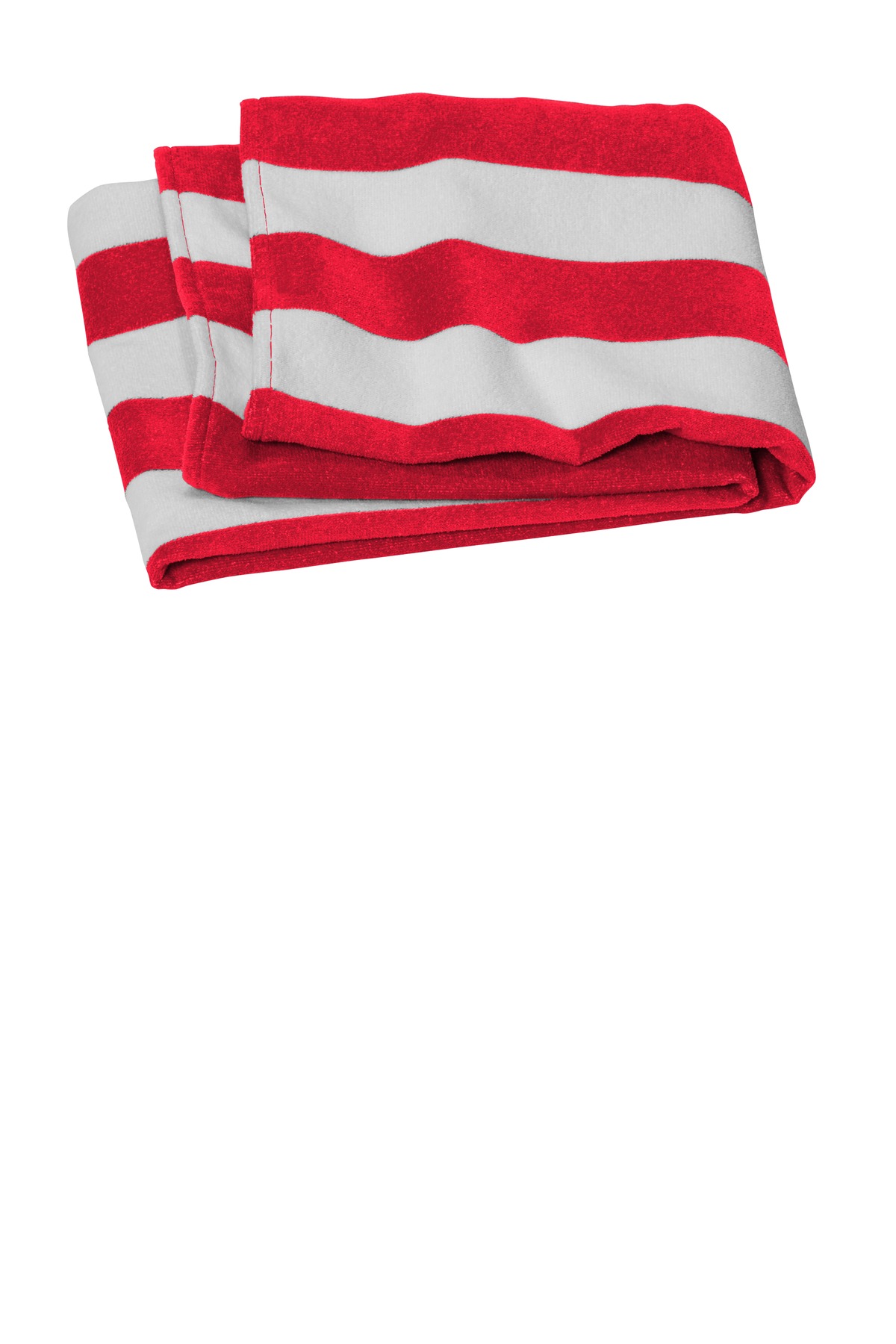 Port Authority PT45 Value Cabana Stripe Beach Towel in Red size OSFA | Cotton