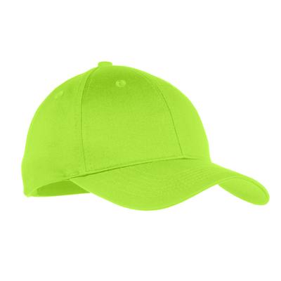 Port & Company YCP80 Youth Six-Panel Twill Cap in Lime size OSFA | Cotton