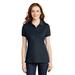 Port Authority L555 Women's Stretch Pique Polo Shirt in Dress Blue Navy size XS | Triblend