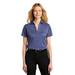 Port Authority LK542 Women's Heathered Silk Touch Performance Polo Shirt in Royal Blue Heather size Medium | Polyester