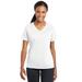 Sport-Tek LST340 Women's PosiCharge RacerMesh V-Neck Top in White size Small | Polyester