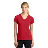 Sport-Tek LST700 Women's Ultimate Performance V-Neck T-Shirt in True Red size 2XL | Polyester/Spandex Blend
