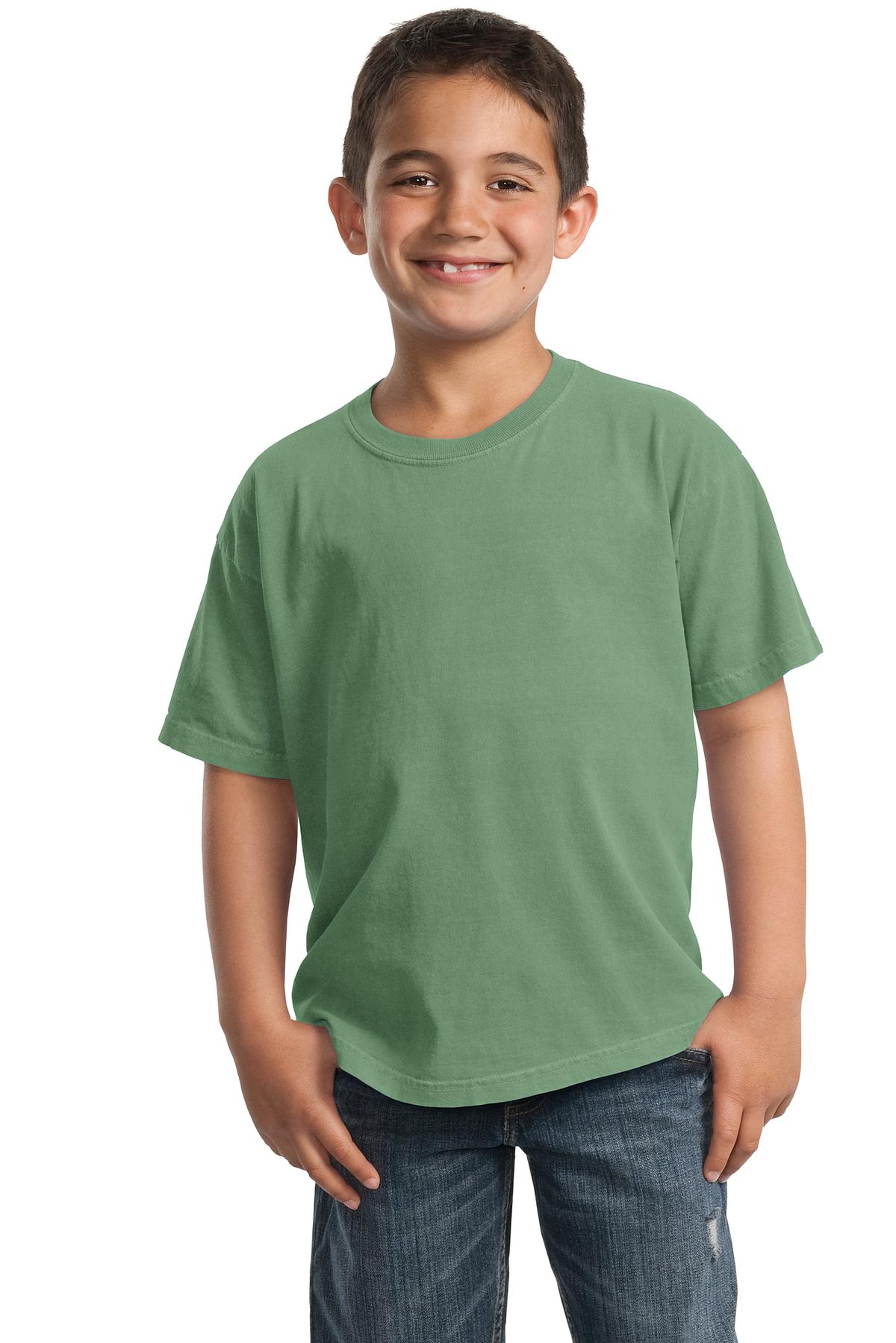 Port & Company PC099Y Youth Beach Wash Garment-Dyed Top in Safari size Large | Cotton