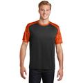 Sport-Tek ST371 CamoHex Colorblock Top in Black/Neon Orange size Large | Polyester