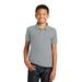 Port Authority Y100 Youth Core Classic Pique Polo Shirt in Gusty Grey size XS | Cotton Blend