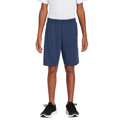 Sport-Tek YST355P Youth PosiCharge Competitor Pocketed Short in True Navy Blue size Large | Polyester