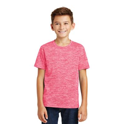 Sport-Tek YST390 Youth PosiCharge Electric Heather Top in Power Pink size XS | Polyester