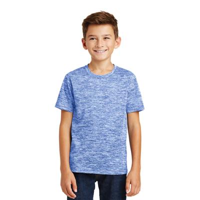 Sport-Tek YST390 Youth PosiCharge Electric Heather Top in True Royal Blue size Large | Polyester