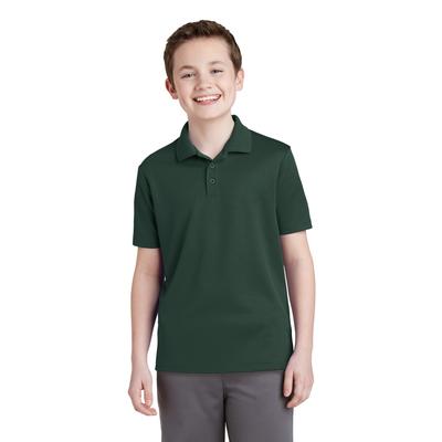 Sport-Tek YST640 Youth PosiCharge RacerMesh Polo Shirt in Dark Forest Green size XS | Polyester