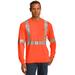 CornerStone CS401LS ANSI 107 Class 2 Long Sleeve Safety T-Shirt in Orange/Reflective size XL | Polyester