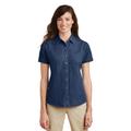 Port & Company LSP11 Women's Short Sleeve Value Denim Shirt in Ink Blue* size XL | Cotton
