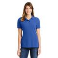 Port & Company LKP1500 Women's Combed Ring Spun Pique Polo Shirt in Royal Blue size Small | Cotton