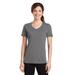 Port & Company LPC381V Women's Performance Blend V-Neck Top in Medium Grey size Small | Polyester