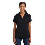 Sport-Tek LST653 Women's Micropique Sport-Wick Piped Polo Shirt in Black/True Royal Blue size XL