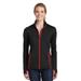 Sport-Tek LST853 Women's Sport-Wick Stretch Contrast Full-Zip Jacket in Black/True Red size Small | Polyester/Spandex Blend