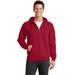 Port & Company PC78ZH Core Fleece Full-Zip Hooded Sweatshirt in Red size Large