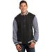 Sport-Tek ST270 Fleece Letterman Jacket in Black/Vintage Heather size Large | Polyester Blend