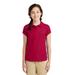 Port Authority YG503 Girls Silk Touch Peter Pan Collar Polo Shirt in Red size XS | Cotton/Polyester Blend