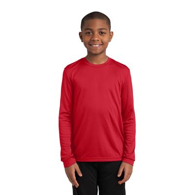 Sport-Tek YST350LS Youth Long Sleeve PosiCharge Competitor Top in True Red size XS | Polyester