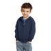 Port & Company CAR78TZH Toddler Core Fleece Full-Zip Hooded Sweatshirt in Navy Blue size 3 | Cotton/Polyester Blend