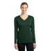 Sport-Tek LST353LS Women's Long Sleeve PosiCharge Competitor V-Neck Top in Forest Green size XS | Polyester