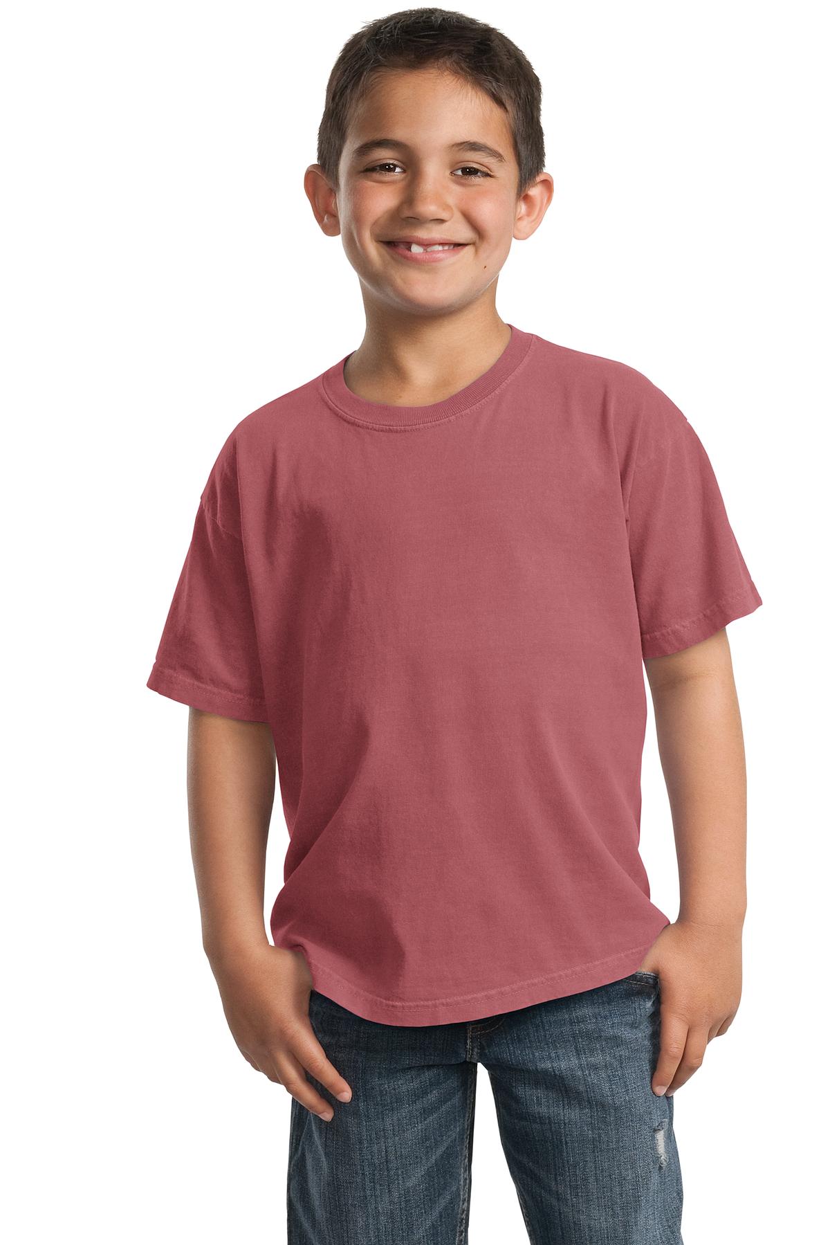 Port & Company PC099Y Youth Beach Wash Garment-Dyed Top in Red Rock size Large | Cotton