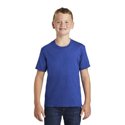 Port & Company PC455Y Youth Fan Favorite Blend Top in True Royal Blue Heather size Medium | Polyester