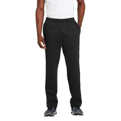 Sport-Tek ST257 Open Bottom Sweatpant in Black size 2XL | Polyester Blend
