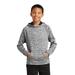 Sport-Tek YST225 Youth PosiCharge Electric Heather Fleece Hooded Pullover T-Shirt in Black size Small