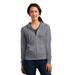 District DT2100 Women's Fitted Jersey Full-Zip Hoodie in Dark Heather Grey size Small | Cotton/Polyester Blend