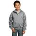 Port & Company PC90YZH Youth Core Fleece Full-Zip Hooded Sweatshirt in Heather size Large