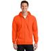 Port & Company PC90ZH Essential Fleece Full-Zip Hooded Sweatshirt in Safety Orange size Large