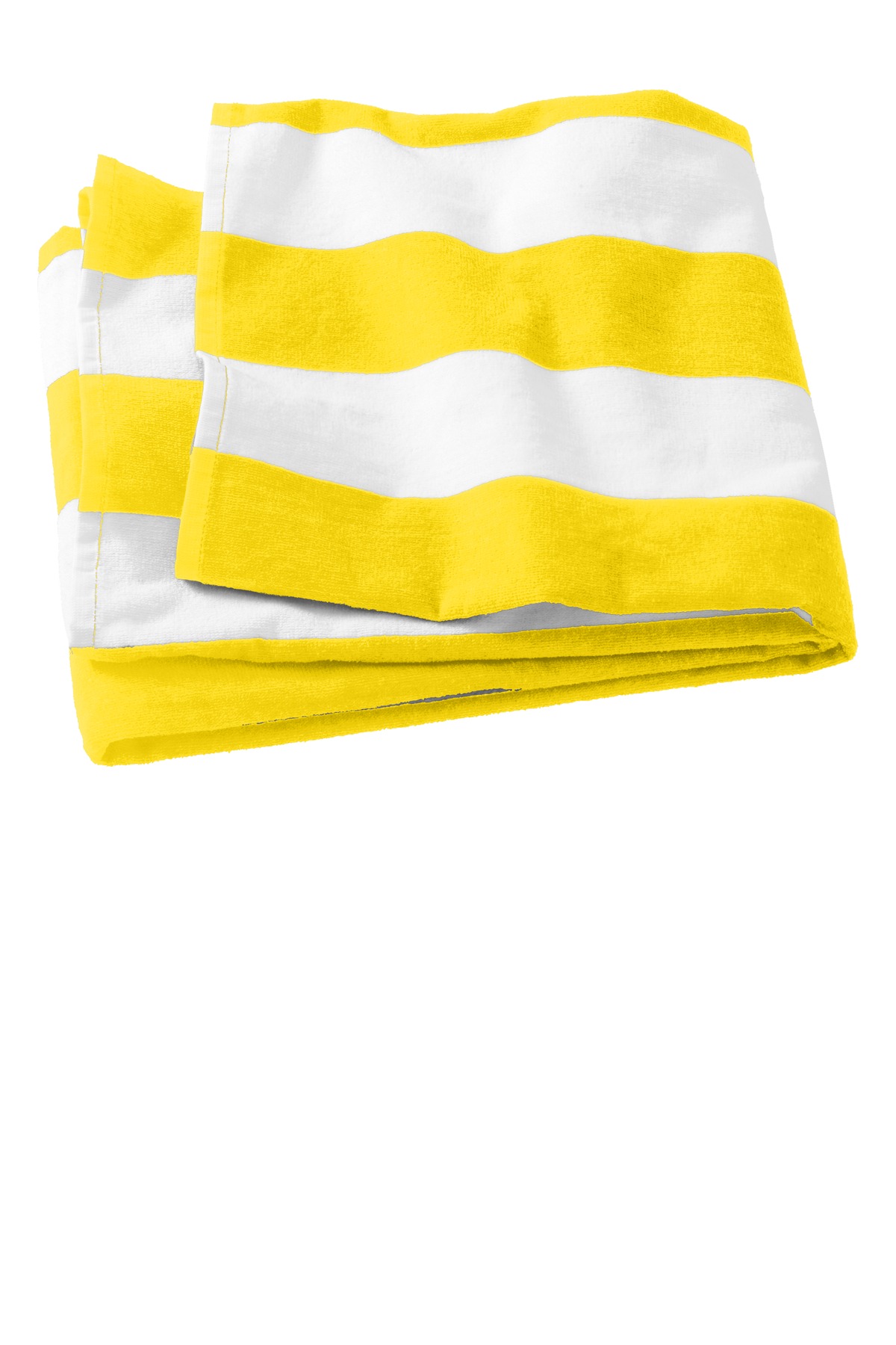 Port Authority PT43 Cabana Stripe Beach Towel in Sunflower Yellow size OSFA | Cotton
