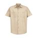Red Kap SP24 Short Sleeve Industrial Work Shirt in Light Tan size XLR | Cotton/Polyester Blend SP20, SL20, SB22, CS20