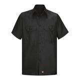 Red Kap SY60 Short Sleeve Solid Ripstop Shirt in Black size Medium | Cotton/Polyester Blend