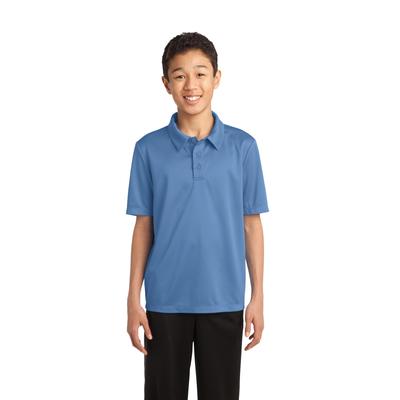 Port Authority Y540 Youth Silk Touch Performance Polo Shirt in Carolina Blue size XS | Polyester