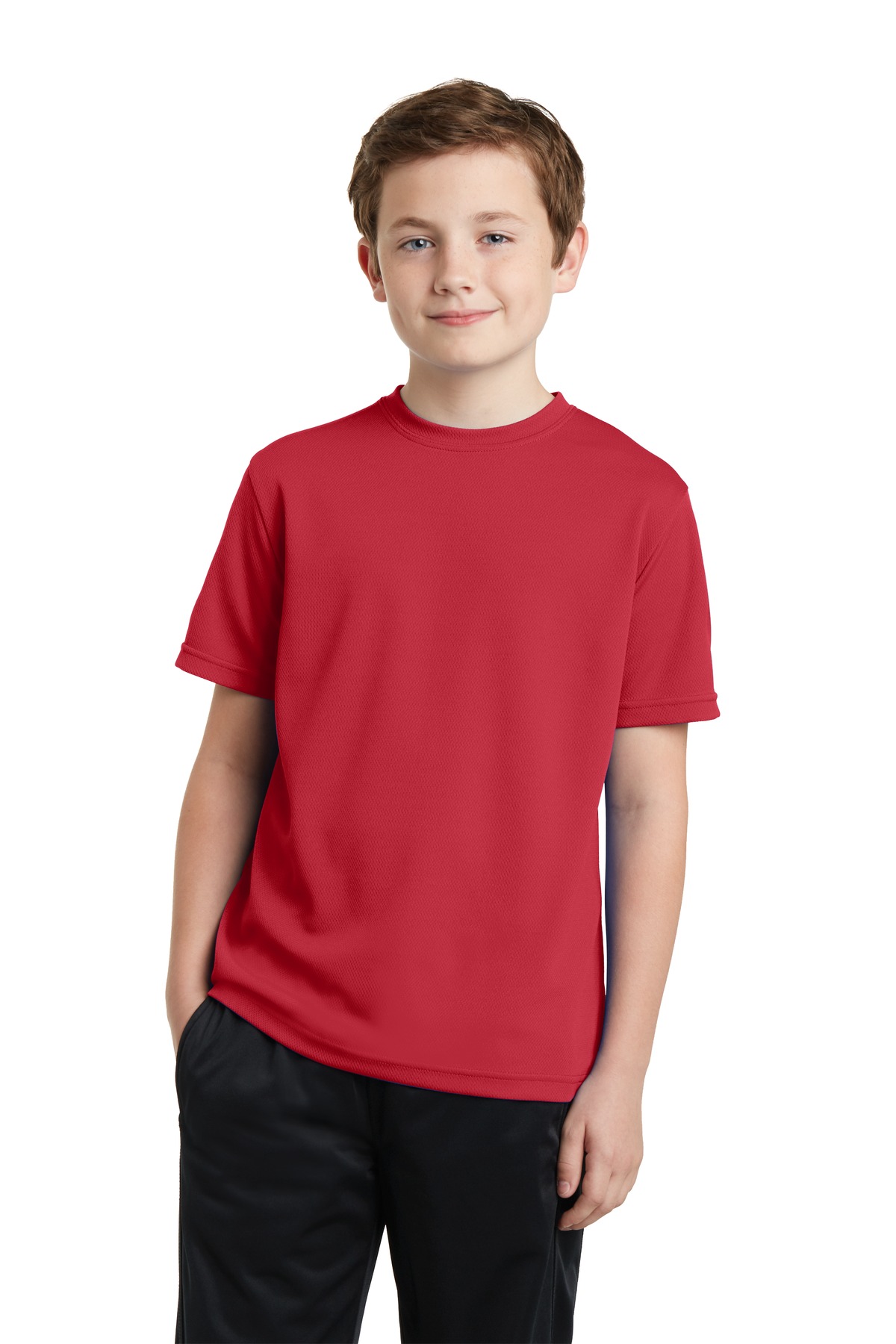 Sport-Tek YST340 Youth PosiCharge RacerMesh Top in True Red size Large | Polyester