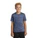 Sport-Tek YST390 Youth PosiCharge Electric Heather Top in Carolina Blue-True Navy Blue size XS | Polyester